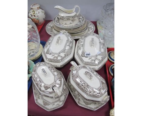 K &amp; Co 'Victoria' Dinner Service, including two small and two large tureens with ladles.