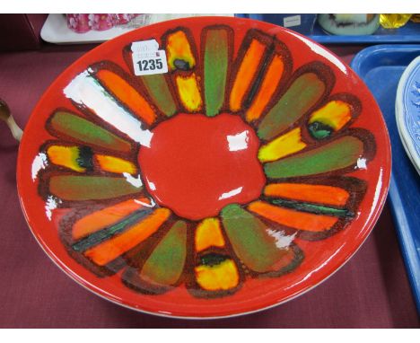 Poole Pottery Aegean Style Bowl, circa 1970's 'S7' and 'AA' monogram under base 27cm diameter.