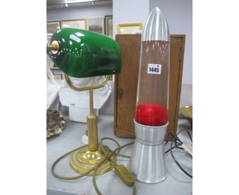 Bankers Desk Lamp, Taiwan lava lamp, untested sold for parts only. (2)