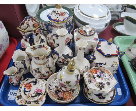 Mason's Mandalay (Blue) Hydra Jugs, tea canister, vases, atomiser, trinket trays, etc:- One Tray
