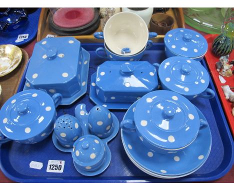T.G Green Co Ltd 'Domino', bowls, lids, saucers, condiments, cheese, butter dishes, etc:- One Tray.