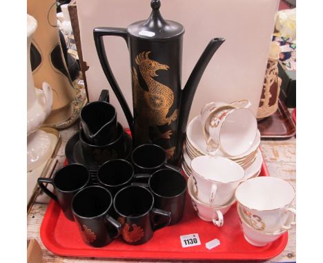 Portmeirion 'Pheonix' Coffee Service, of fifteen pieces by John Cuffley. Queen Anne Commemorative tea ware of eighteen pieces