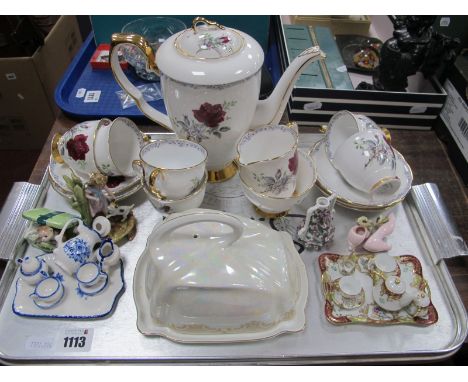 R. Stafford 'Roses to Remember' Coffee Service, of fifteen pieces, dolls tea sets, etc:- One Tray