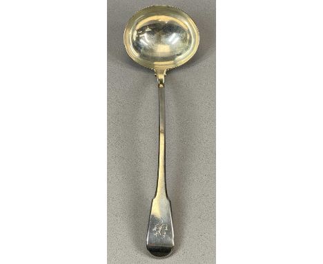 GEORGE III SILVER FIDDLE PATTERN LADLE, London 1816, Thomas Wilkes Barker, 34cms (l), 8ozProvenance: private collection Lanca