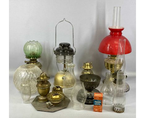GROUP OF VINTAGE LIGHTING, including a Tilley X246B storm light, various oil lamps, fittings and other itemsProvenance: priva