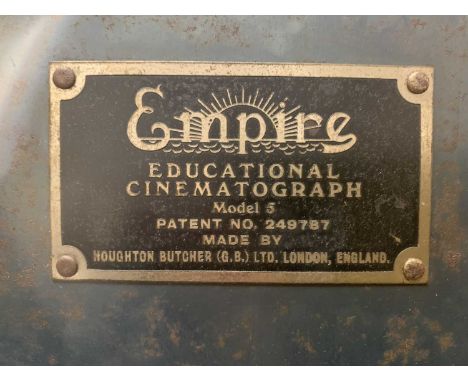 VINTAGE EMPIRE EDUCATIONAL CINEMATOGRAPH, Model 5, Patent No 249787, in steel cabinet, 81cms (w) overallProvenance: private c