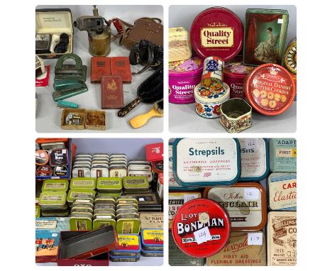 A LARGE COLLECTION OF VINTAGE TINS & OTHER PACKAGING including tobacco, Quality Street ETCProvenance: private collection Gwyn