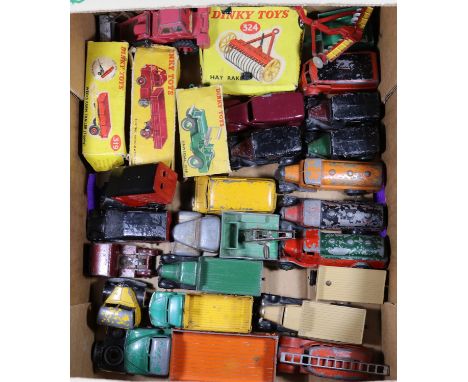 25x Dinky Toys, mainly for restoration. Including; 3x Taxis, 3x Royal Mail Van, 3x Petrol Tank wagons, Streamlined Fire Engin