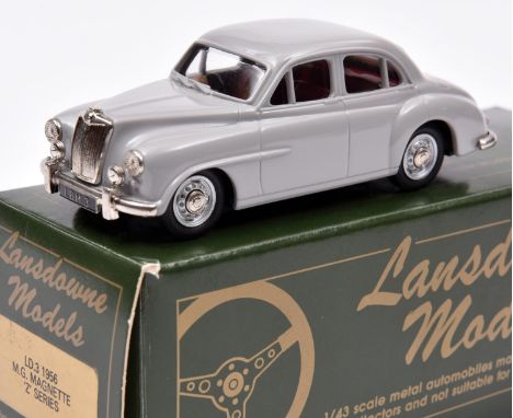 Lansdowne Models LD.3 M.G. Magnette 'Z' Series. In light grey with maroon interior, 'LDM 3; number plates, silver wheels with