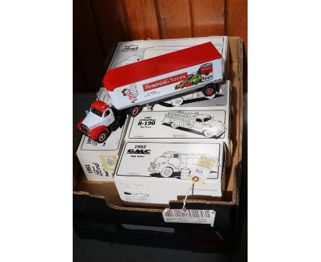5 First Gear 1/34 1950's/60's American Trucks. 1951 Ford F-6 Fuel Tanker, 'Richfield'. 1951 Ford F-7 Fire Truck, 'Fayette'. 1
