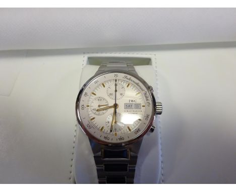 An IWC Schaffhausen Aquatimer Automatic Chronometer watch with automatic self winding mechanism. With stainless steel case an