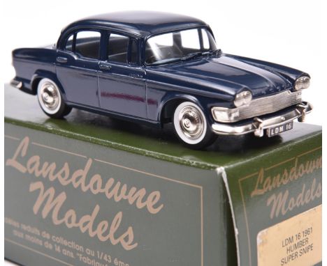 Lansdowne Models LDM.16 1961 Humber Super Snipe. In dark blue with light blue interior, 'LDM 16' number plates, plated wheels