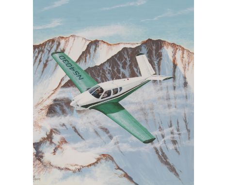 Steve Ferguson (American, B. 1946) "1946 Beechcraft Bonanza" Signed lower left. Original Watercolor painting on Cold Press Il