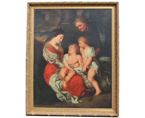 Monumental Old Master Painting, Follower of Peter Paul Rubens (1577 - 1640), "The Virgin and Child with Saint Elizabeth and S