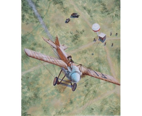 Steve Ferguson (American, B. 1946) "1912 Deperdussin Racer" Signed lower left. Original Watercolor painting on Cold Press Ill