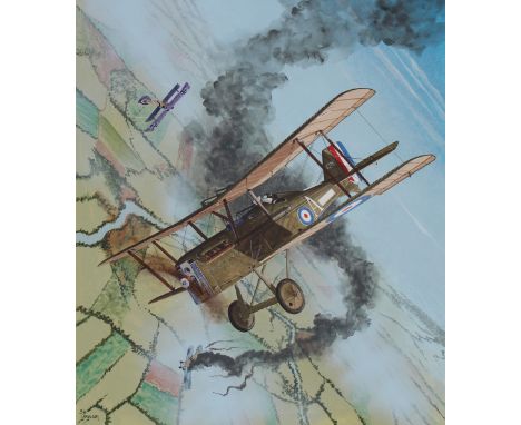 Steve Ferguson (American, B. 1946) "1917 S.E. 5a" Signed lower left. Original Watercolor painting on Cold Press Illustration 