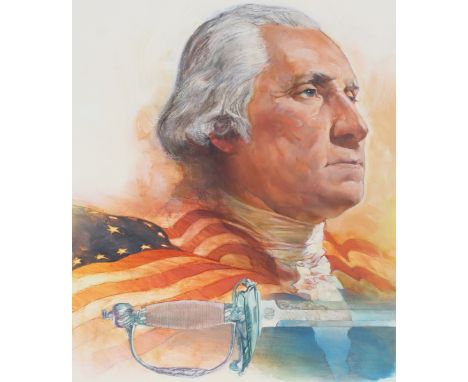 Dennis Lyall (American, B. 1946) "George Washington" Signed and dated lower right. Original Oil painting on Canvas. Provenanc