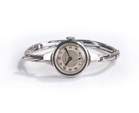 Rolco (Rolex) ladies stainless steel wristwatch, the signed silvered dial with Arabic hours and subsidiary seconds, manual wo