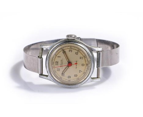 Ralco stainless steel gentleman's wristwatch, the signed silvered dial with Arabic hours, manual wound, case 28mm diameter