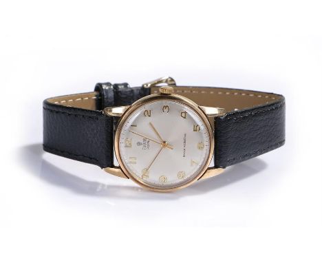Tudor Royal 9 carat gold gentleman's wristwatch, the signed silvered dial with Arabic hours, manual wound, inscription to the