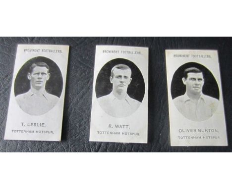 3 Tottenham Taddy Cards of Oliver Burton, T Leslie &amp; R West, The cards have been removed from a scrapbook and backs are d