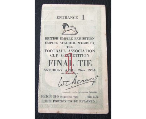 Original 1924 FA Cup Final ticket Newcastle v Aston Villa
In good condition for age with some pencil notes on rear