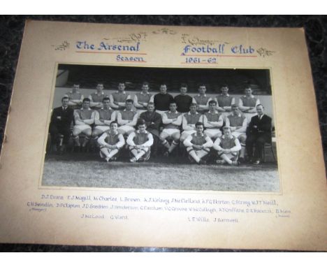 Arsenal team photo of the 1961-62 squad with names - Nice item&nbsp;