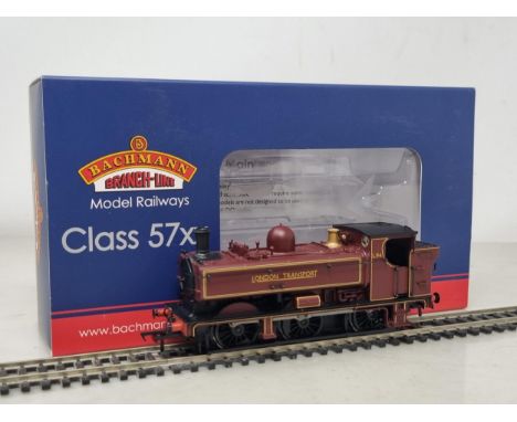 A boxed Bachmann 00 gauge DCC Class 57XX Pannier Tank in London Transport livery, in unused condition