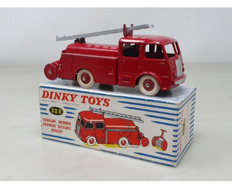 A boxed French Dinky Toys No.32E Berliet Fire Engine, M, Nr perfect box with packing and instructions