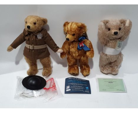 Three Merrythought Teddy Bears including London Olympics 2012 Limited Edition