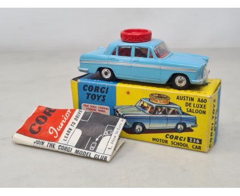 A boxed Corgi Toys No.236 Austin A60 Motor School Car, Ex plus-Nr M, box Ex plus with leaflet