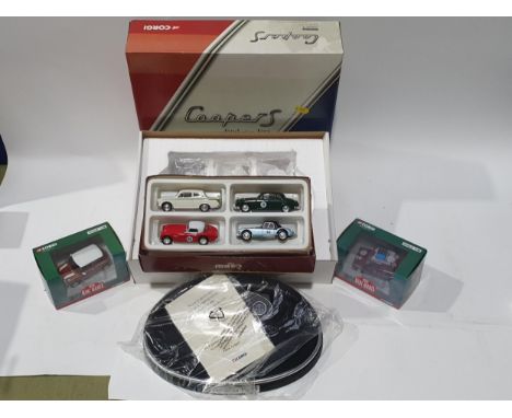 A boxed Corgi Cooper S 'end of an Era' 3 piece Set, two boxed Corgi Mini Mania Models and a boxed Corgi Limited Edition D53/1