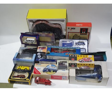 A box of boxed Corgi and other modern diecast including Calder Valley Search &amp; Rescue Set