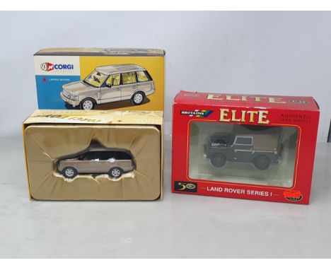 A boxed Britains Elite 00174 Land Rover Series 1 and a boxed Corgi limited edition 'White Gold' 2002 Range Rover Vogue
