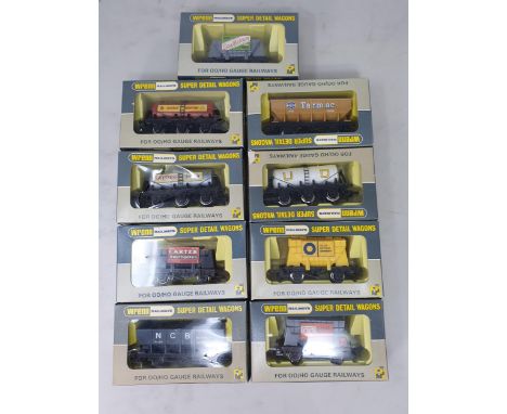 Nine boxed Wrenn 00 gauge Wagons including W5044 6-wheeld Double Diamond, W5003 6-wheeled Guinness, W5025 'Carter' Ore Wagon,