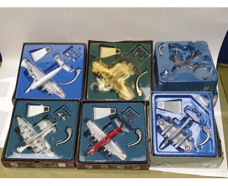Six boxed Corgi Aviation Archive Models including Gloucester Meteor, Hawker Hunter FGA9, Vickers Viscount 'Parcelforce', Avro