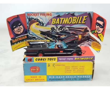 A boxed Corgi Toys No.267 Batmobile with figures, Ex, box G (missing end flap), complete with insert and instructions