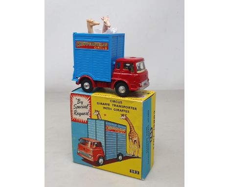 A boxed Corgi Toys No.503 Giraffe Transporter complete with giraffes, M, box Nr perfect with packing