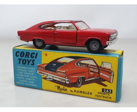 A boxed Corgi Toys No.263 Marlin Rambler Sports Fastback, Nr M-M, box VG-Ex