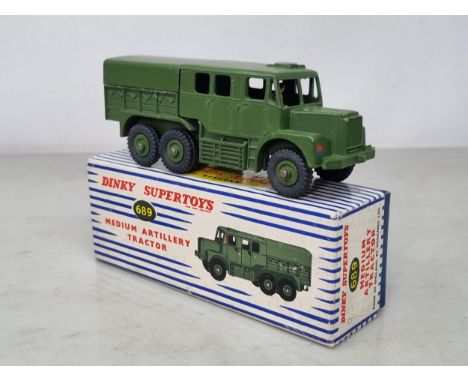 A boxed Dinky Supertoys No.689 Medium Artillery Tractor, Nr M-M, box Nr perfect