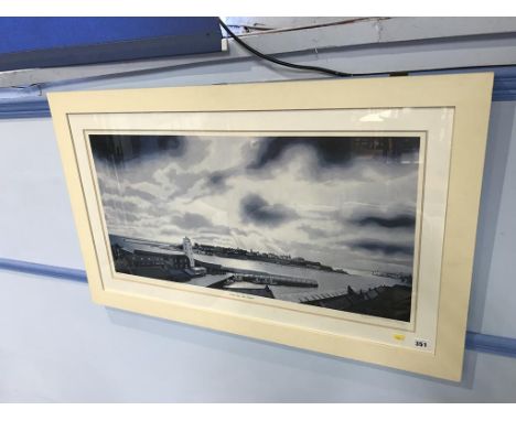 Limited Edition Robert Olley print, 454/500, 'Lawe top, the island', 43cm x 83cm