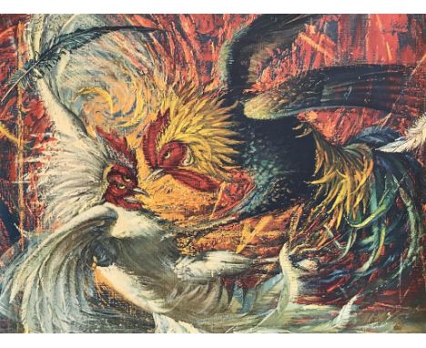 Print, Vladimir Griegorovich Tretchikoff, 'Fighting Cocks', 62cm x 65cm
