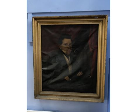 A 19th century gilt framed portrait of a gentleman, 62cm x 75cm