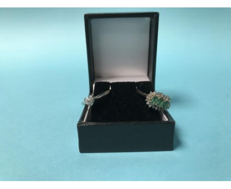 An 18ct gold ring, 1.9g, and a 9ct gold ring, 2.8g