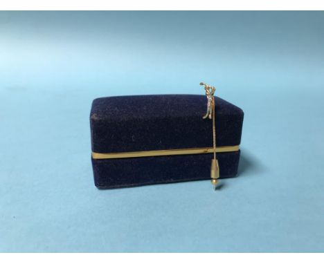 An 18ct gold tie pin, 1.4g