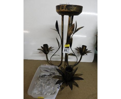 Ceiling Light Fitting with Glass Lustres 