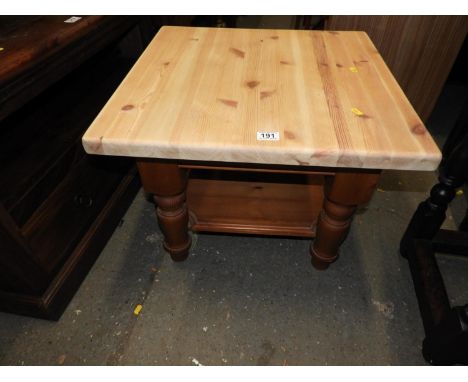 Square Pine Coffee Table with Shelf under 