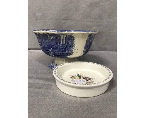 LOT OF CERAMICS including blue and white fruit bowl, two baby bowls, pair of Japanese miniature vases, ginger jar, preserve j