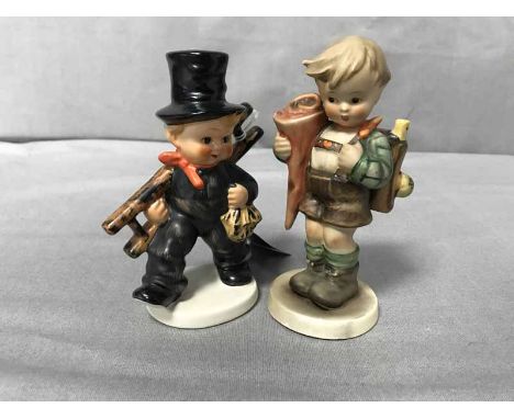 LOT OF SIX GOEBEL FIGURESincluding a boy with a top hat and ladders