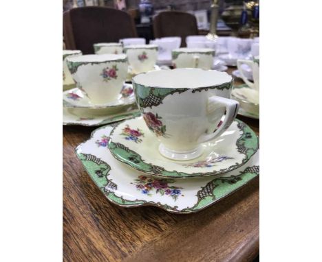 FLORAL DECORATED TEA SERVICE